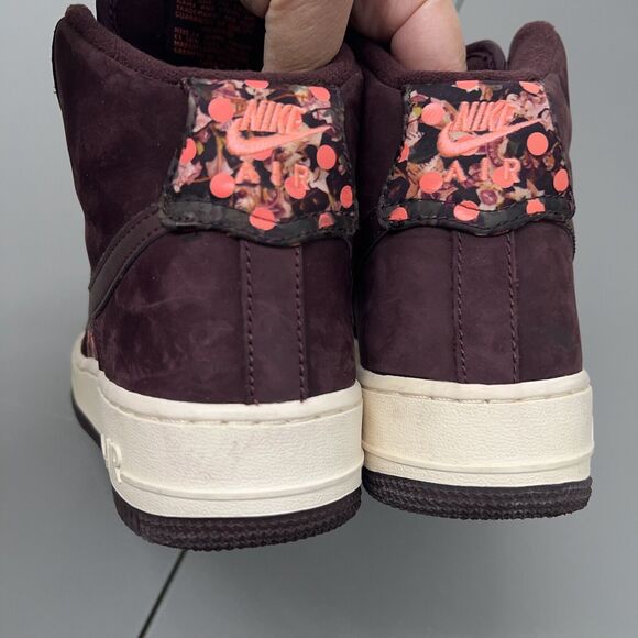 Nike Nike Air Force 1 Liberty High Women 7.5 706653-600 Deep Burgundy Polka Dot - Picture 4 of 11